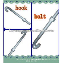 hot-dip galvanized steel anchor pole bolt f shaped/electric power outdoor construction hardware fitting